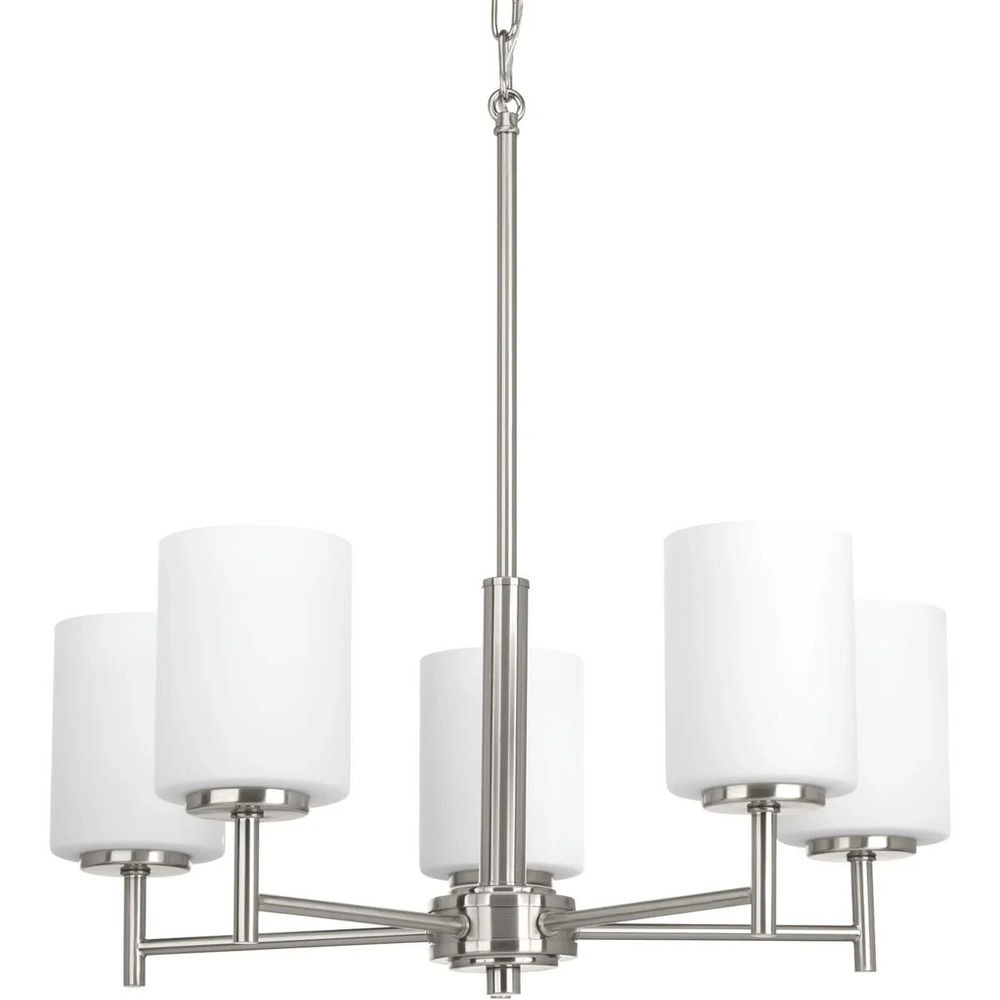 Progress Lighting - Replay  Five-Light Etched White Glass Chandelier P4319-09